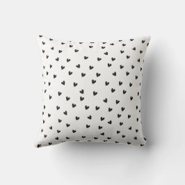 Almofada Black and White Hearts Pattern Monochrome
