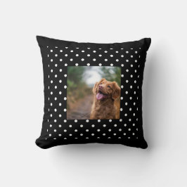 Almofada Black and white polka dot Dog pic