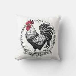 Almofada Black and white rooster