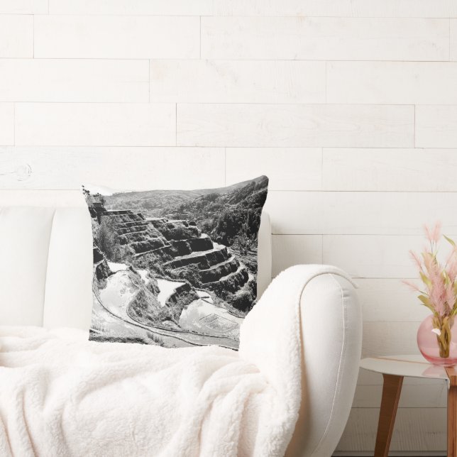 Almofada Black and White Symphony of the Banaue Rice Terrac (Sofá)