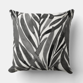 Almofada black and white watercolor leaves pattern