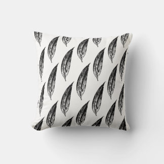 Almofada Black and White White Lily Leaf Print