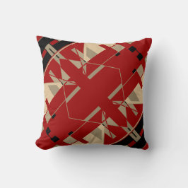 Almofada Black Beige Dark Red Southwest Art olha para a ard