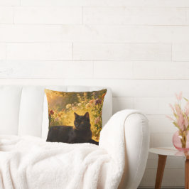 Almofada Black Cat in the Flowers I