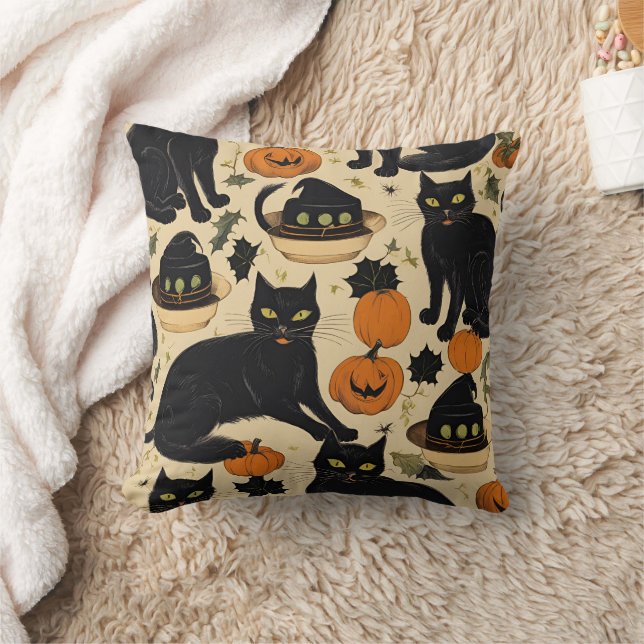 Almofada Black cats halloween horror gifts engraçado boo 20 (Cobertor)