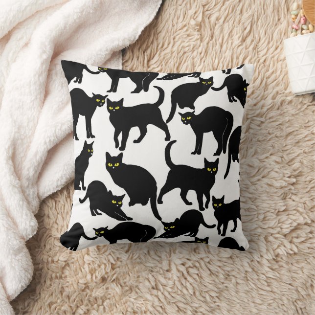 Almofada Black Cats on White (Cobertor)