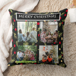 Almofada Black Christmas Patterns 4 Photo Collage