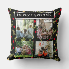 Almofada Black Christmas Patterns 4 Photo Collage