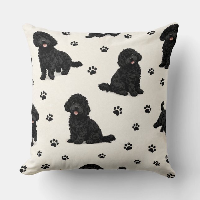 Almofada Black Cockapoo Gift | Cute Dog Pattern Cushion (Frente)