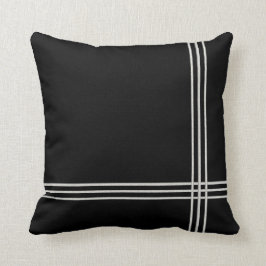 Almofada Black Deco White Stripe