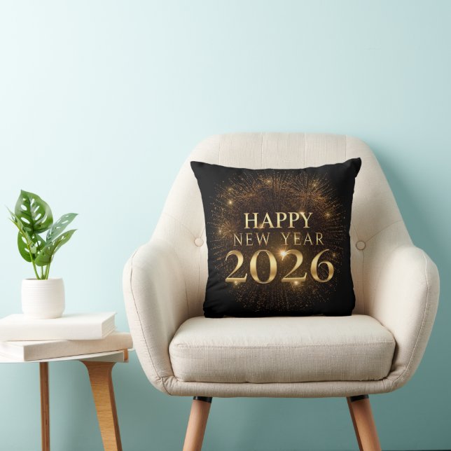 Almofada black gold confetti new year pillow 2026 (Cadeira)