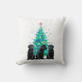 Almofada Black Labrador Christmas Puppy