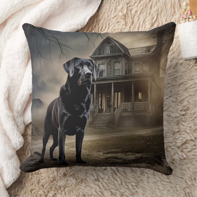 Almofada Black Labrador Halloween Scary (Cobertor)