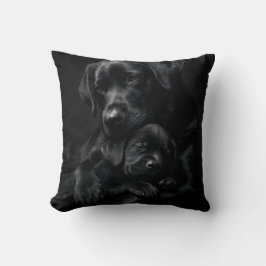 Almofada Black Labrador, parent and child, Hug of love