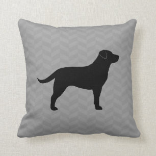 Almofada Black Labrador Retriever Silhouever Herringbone