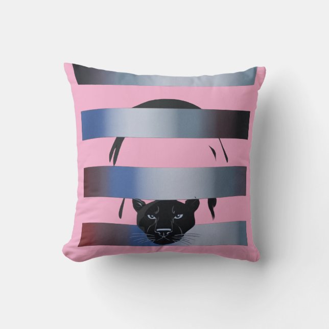 Almofada Black Panther Peeking Through Stripes – Modern Min (Frente)