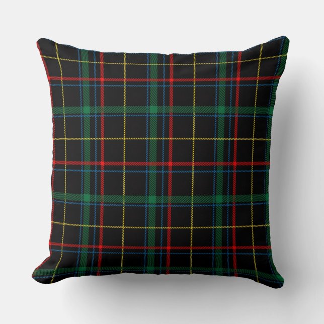 Almofada Black Plaid Tartan Pattern (Frente)