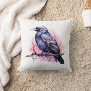 Almofada Black Raven em uma Ilustração de Ramificação