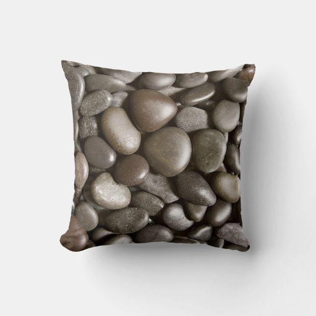 Almofada Black River Rock Nature Zen Pebble (Frente)