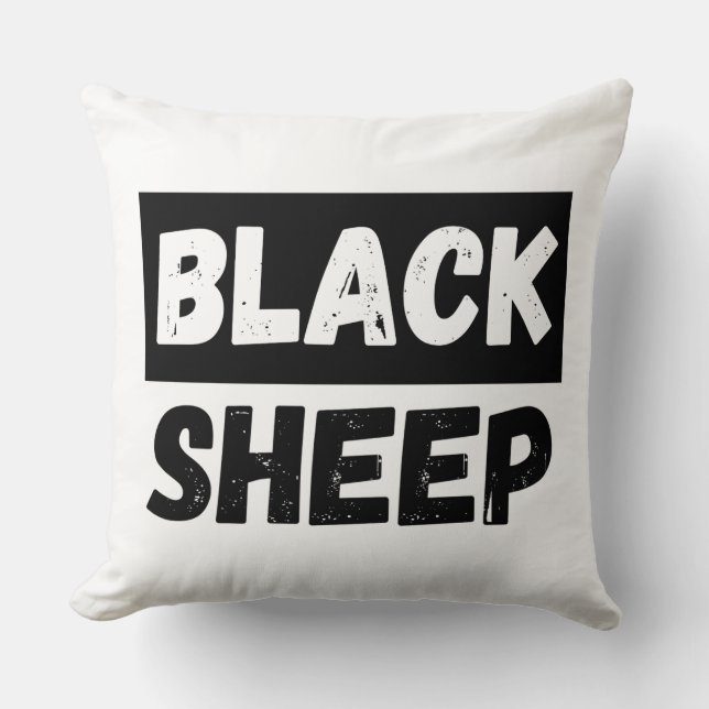 Almofada Black Sheep Bold Distressed Rebel Streetwear Art (Frente)