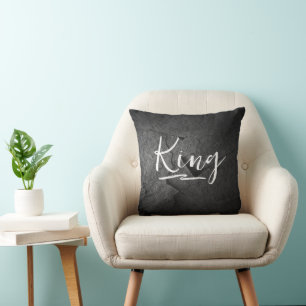 Almofada Black Slate Rock com King Text