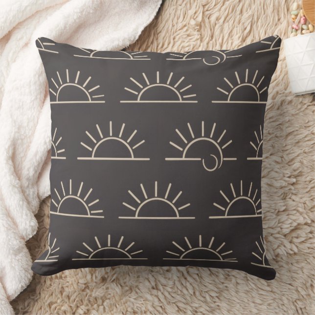 Almofada Black Sun Pillow | Modern Throw Pillow (Cobertor)