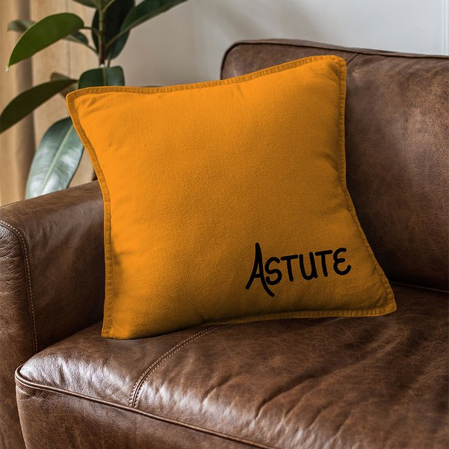 Almofada Black unique Hand Lettered Vocabulary Astute (Criador carregado)