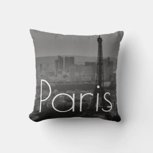 Almofada Black White Eiffel Tower Paris Viagem França