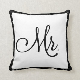 Almofada Black & White "Mr." travesseiro, personalizado no
