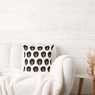 Almofada Black Women, Natural Hair Afro Patterno