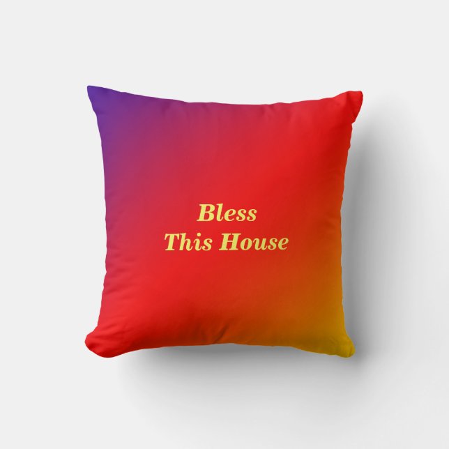 Almofada Bless This House Vivid Rainbow Square (Frente)