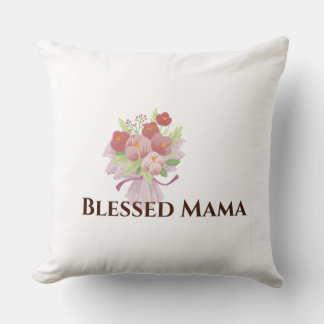 Almofada Blessed Mama Decorative Floral Throw Pillow