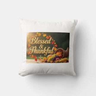 Almofada Blessed & Thankful Pillow – Inspirational Faith