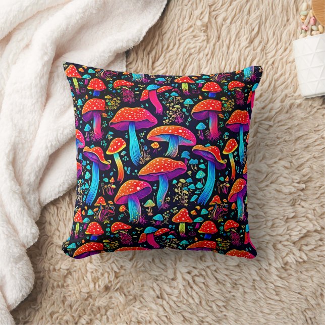 Almofada Bliss Bioluminescentes: Cogumelo Groovy (Cobertor)