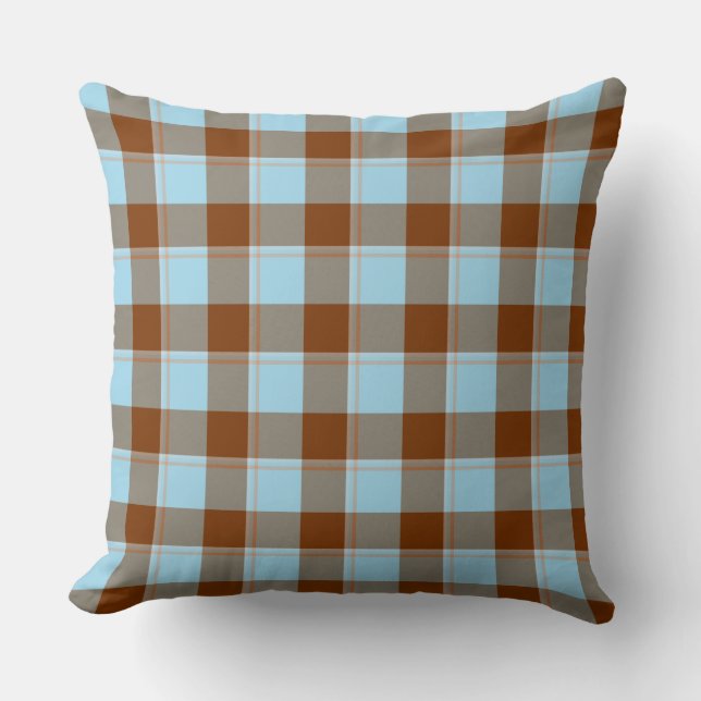 Almofada Blizzard Blue and Livid Brown Plaid (Frente)