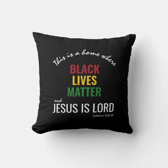 Almofada BLM JESUS É LORD Black History Month (Frente)