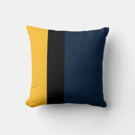 Almofada bloco de cor azul marinho preto e amarelo mostarda