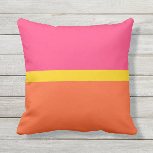 Almofada Bloco de Cor Horizontal Laranja e Rosa