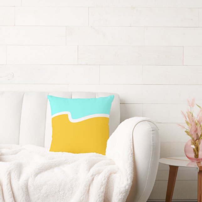 Almofada Bloco de Cores Amarelo Aqua (Sofá)