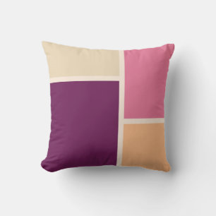 Almofada Bloco de Cores Rosa Rosa Mole Moderno Minimalista