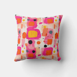 Almofada Blocos de cor quadrados BOHO do padrão de Abstrato