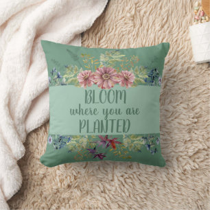 Almofada Blogue Onde Está Plantado Floral Verde