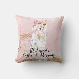 Almofada Blogueira viciada em café planeja o saco