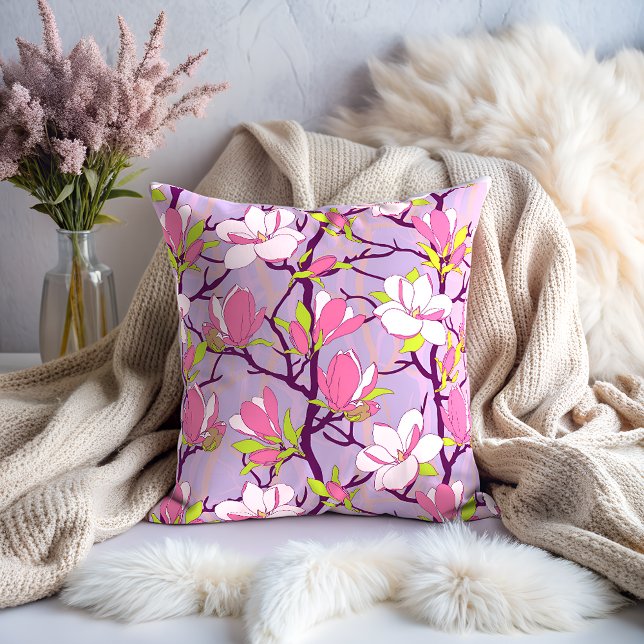Almofada Blooming Magnolia Travesseiro decorativo (Blooming Magnolia Throw Pillow)