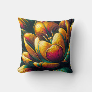 Almofada Bloqueio de Tulipas de Abstrato Radiante