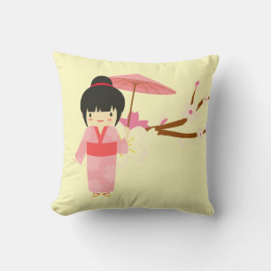 Almofada Blossom Geisha, uma cereja rosa-branca