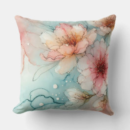 Almofada Blossomas no sangue: um design de tinta a álcool d