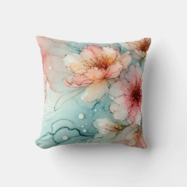 Almofada Blossomas no sangue: um design de tinta a álcool d