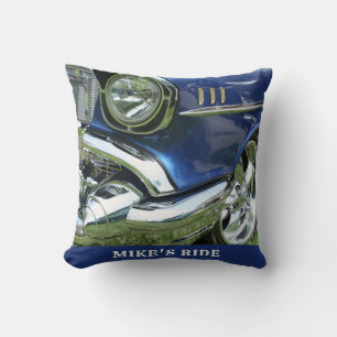 Almofada Blue 1957 Chevy, Name or Message, Your Photo