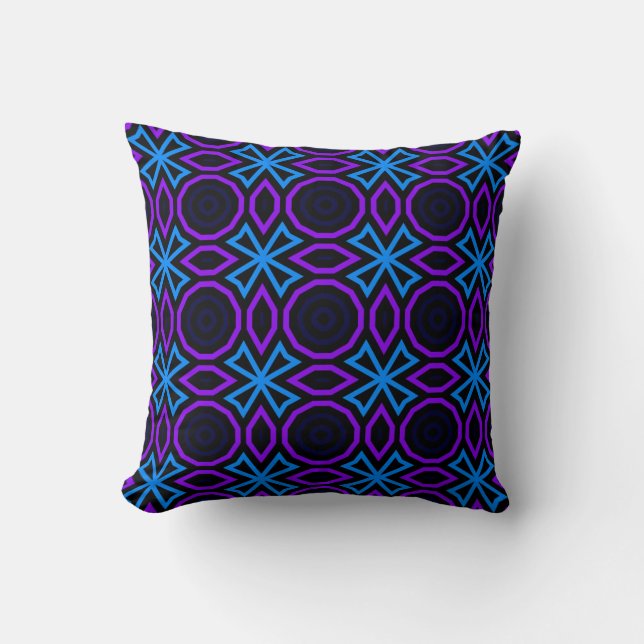 Almofada Blue and black seamless pattern with simple geomet (Frente)